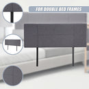 Linen Fabric Double Bed Headboard Bedhead - Grey-9