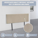 Linen Fabric Double Bed Headboard Bedhead - Beige-8
