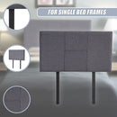 Linen Fabric Single Bed Headboard Bedhead - Grey-9