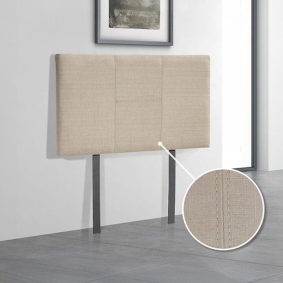 Linen Fabric Single Bed Headboard Bedhead - Beige