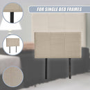 Linen Fabric Single Bed Headboard Bedhead - Beige-9
