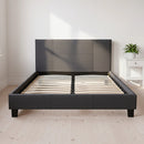Double Linen Fabric Bed Frame Grey-5