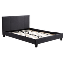 Double Linen Fabric Bed Frame Grey-1