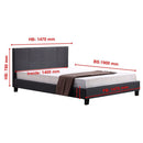 Double Linen Fabric Bed Frame Grey-9