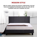 Queen Linen Fabric Bed Frame Grey-9