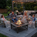 18" Square Metal Fire Pit Outdoor Heater-5