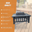 18" Square Metal Fire Pit Outdoor Heater-11