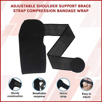 Adjustable Shoulder Support Brace Strap Compression Bandage Wrap - 0