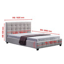 Linen Fabric Queen Deluxe Bed Frame Beige-9
