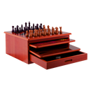 10 in 1 Wooden Chess Board Games Slide Out Checkers House Unit Set-6