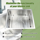 430x455mm Handmade 1.5mm Stainless Steel Undermount / Topmount Kitchen Sink with Square Waste-7