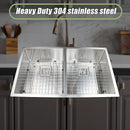 835x505mm Handmade 1.5mm Stainless Steel Undermount / Topmount Kitchen Sink with Square Waste-4