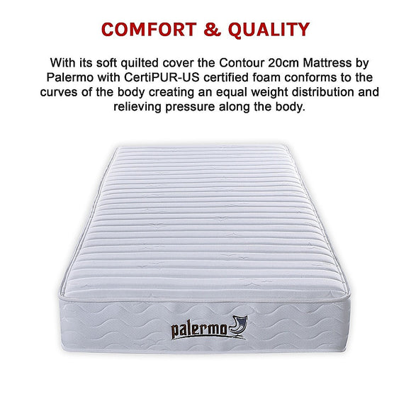 Contour Encased Coil King Single Mattress – Hybrid Support with CertiPUR-US® Certified Foam Comfort Layers
