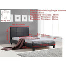 King Single PU Leather Bed Frame Black-8