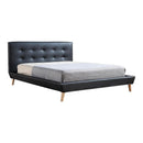 Queen PU Leather Deluxe Bed Frame Black-1