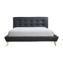 Queen PU Leather Deluxe Bed Frame Black-8