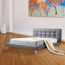 Double Linen Fabric Deluxe Bed Frame Grey-8