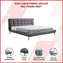 King Linen Fabric Deluxe Bed Frame Grey-3