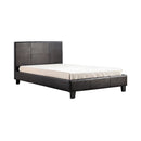 King Single PU Leather Bed Frame Brown-2