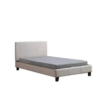 King Single Linen Fabric Bed Frame Beige - 0