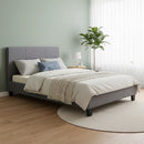 King Single Linen Fabric Bed Frame Grey-7