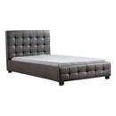 King Single PU Leather Deluxe Bed Frame Brown-1