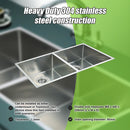865x440mm Handmade Stainless Steel Undermount / Topmount Kitchen Sink with Waste-6