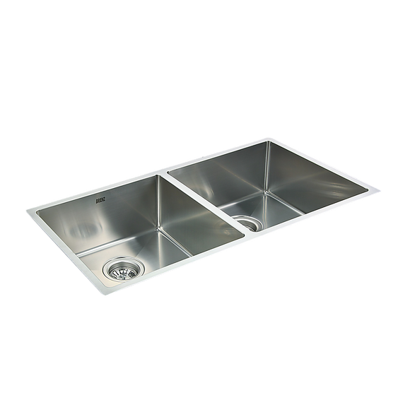 865x440mm Handmade Stainless Steel Undermount / Topmount Kitchen Sink with Waste