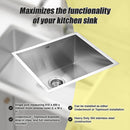 510x450mm Handmade Stainless Steel Undermount / Topmount Kitchen Laundry Sink with Waste-6