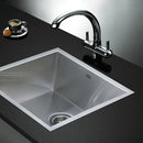 440x440mm Handmade Stainless Steel Undermount / Topmount Kitchen Laundry Sink with Waste-2