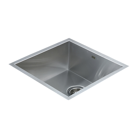 440x440mm Handmade Stainless Steel Undermount / Topmount Kitchen Laundry Sink with Waste