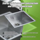440x440mm Handmade Stainless Steel Undermount / Topmount Kitchen Laundry Sink with Waste-7