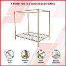 4 Four Poster Queen Bed Frame-3