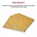 12 Tiles EVA Fitness Home Yoga Gym Interlocking Floor Puzzle Mat - Wood Colour-9