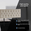 Linen Fabric Double Bed Deluxe Headboard Bedhead - Beige-7