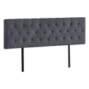 Linen Fabric King Bed Deluxe Headboard Bedhead - Grey-1