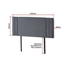 Linen Fabric Double Bed Deluxe Headboard Bedhead - Grey-6