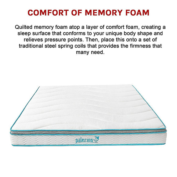 King 20cm Hybrid Mattress – Memory Foam and Innerspring Support