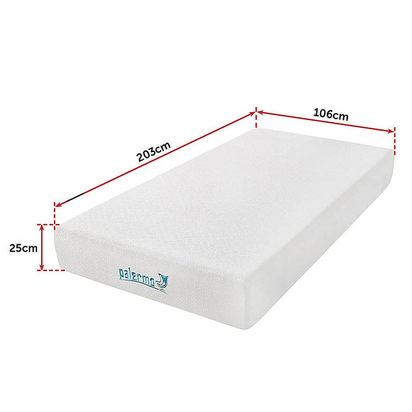 King Single 25cm Gel Memory Foam Mattress – Dual-Layered Comfort with CertiPUR-US® Certified Foam