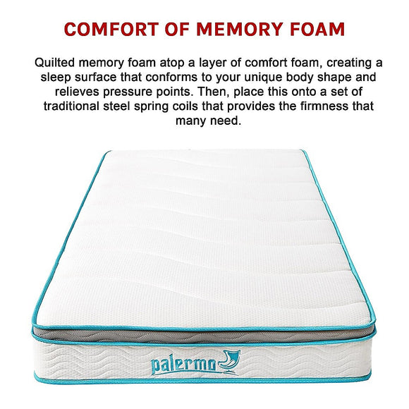 Single 20cm Hybrid Mattress – Memory Foam and Innerspring Support