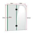 1200 x 1450mm Frameless Bath Panel 10mm Glass Shower Screen By Della Francesca-5