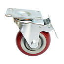 4 x 4" Heavy Duty PU Swivel Castor Wheels With Brake-7