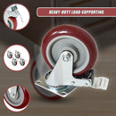 4 x 4" Heavy Duty PU Swivel Castor Wheels With Brake-15
