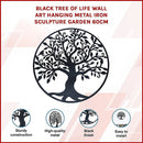 Black Tree of Life Wall Art Hanging Metal Iron Sculpture Garden 60cm-2