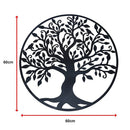 Black Tree of Life Wall Art Hanging Metal Iron Sculpture Garden 60cm-11