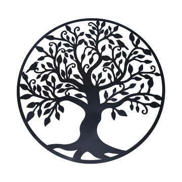 Black Tree of Life Wall Art Hanging Metal Iron Sculpture Garden 60cm
