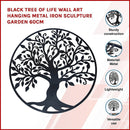 Black Tree of Life Wall Art Hanging Metal Iron Sculpture Garden 60cm-3