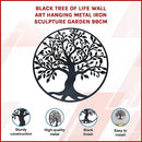 Black Tree of Life Wall Art Hanging Metal Iron Sculpture Garden 99cm-3