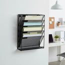 Wall Mount 6 Pocket Hanging File Sorter Organizer Folder Holder Rack Storage-5