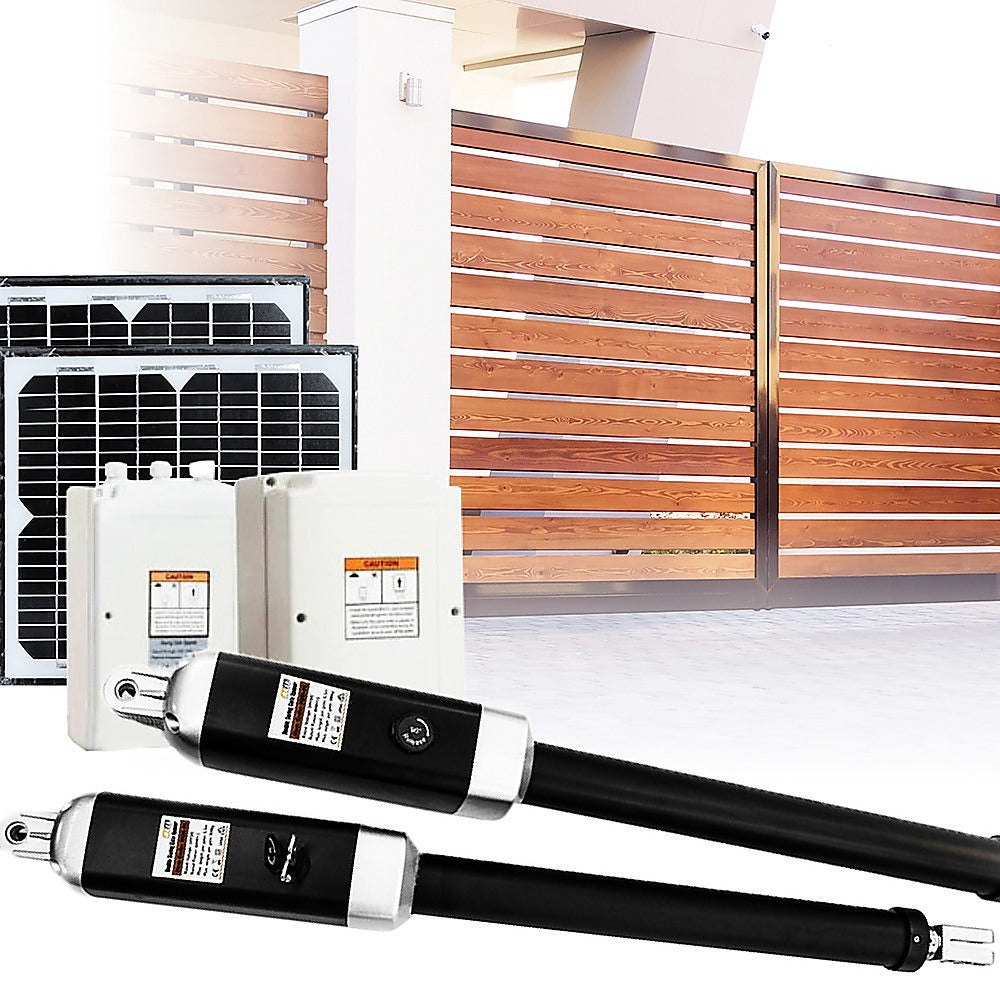 1000KG 20W Solar Double Swing Auto Motor Remote Gate Opener - 0
